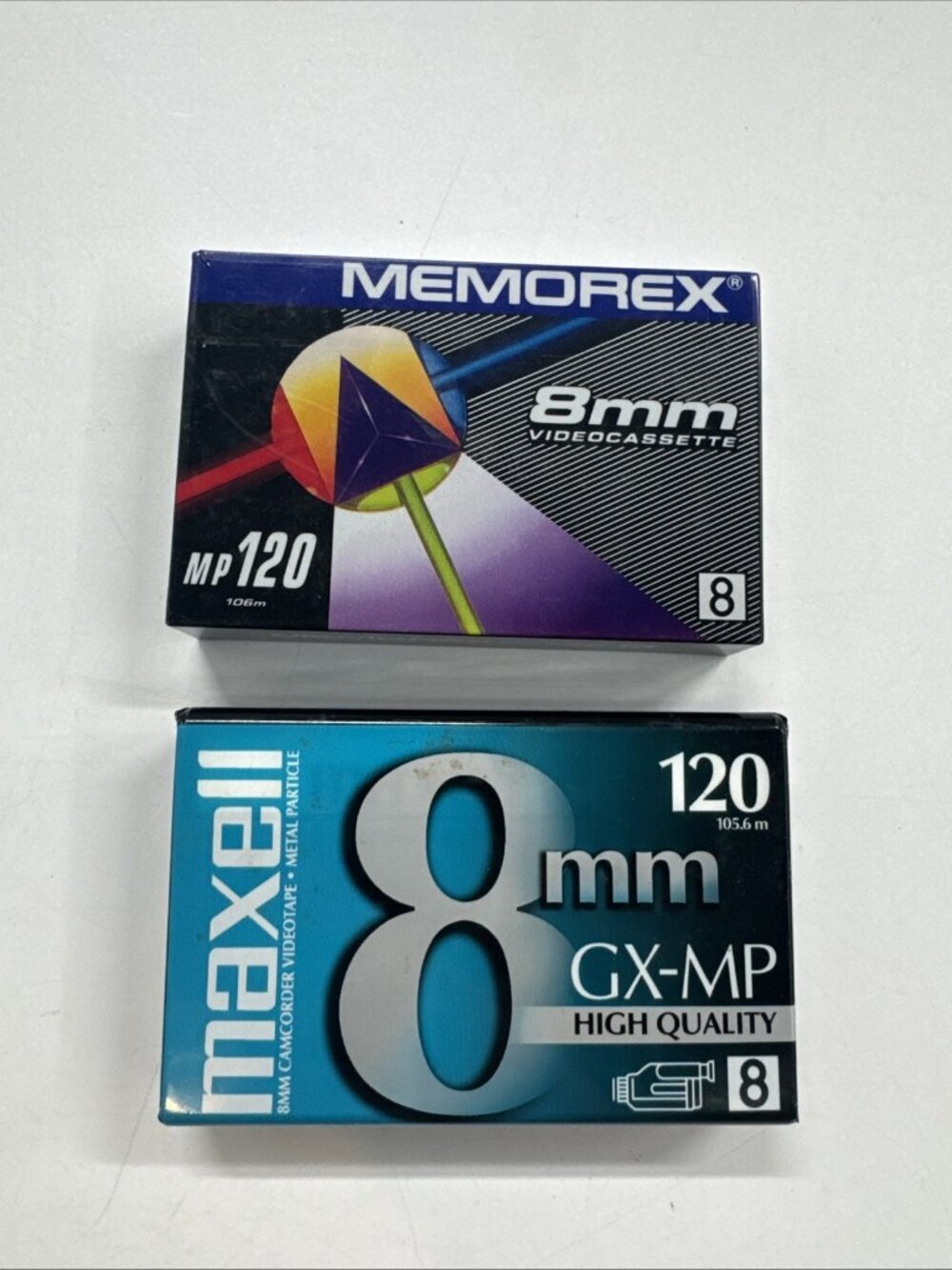 Maxell Memorex 8mm Gx-mp High Quality 120 Camcorder Videotapes Lot of 2 SEALED